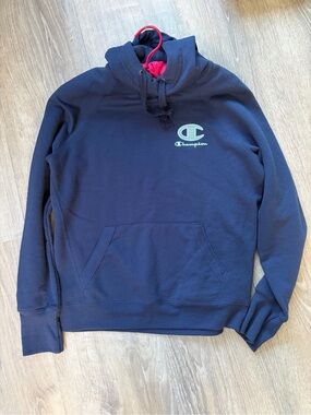 Champion Navy Pullover Hoodie with Logo